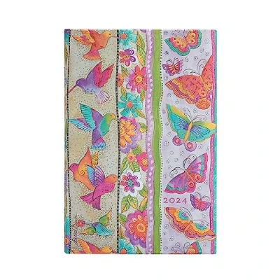 Imagen de Paperblanks Calendario de 12 meses 2024 Colibrí y Mariposas Horizontal Mini (100 x 140 mm)