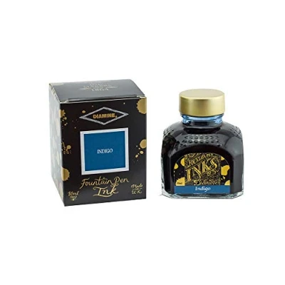 Imagen de Diamine Frasco de tinta pluma estilográfica 80 ml turquesa, color añil