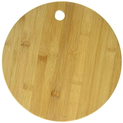 Imagen de FACKELMANN Tabla de cortar cocina madera bambú redonda pequeña para picar verduras, trocear y filetear carne o pescado, 24x24cm, 1ud.