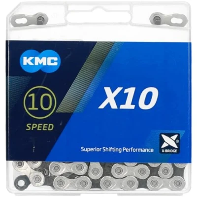Imagen de KMC, Cadena X10 114 ESLABONES 10V. CROMADO NEGRO