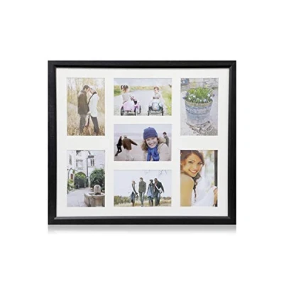 Imagen de ARPAN Marco de Fotos (Tablero DM, Capacidad para 7 15,2 x 10,1 cm, 40,5 35,2 cm), Color Negro