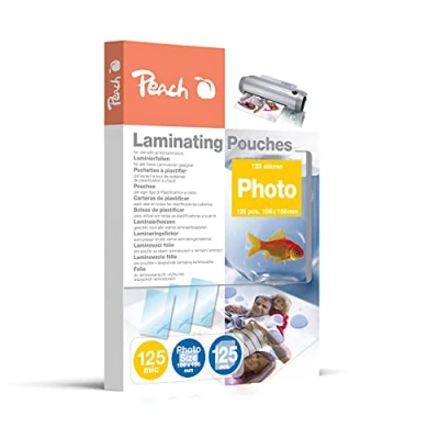Imagen de Peach S PP525 19P Láminas para plastificar (106 x 156 mm, 125 micras, bolsillos, acabado brillante)