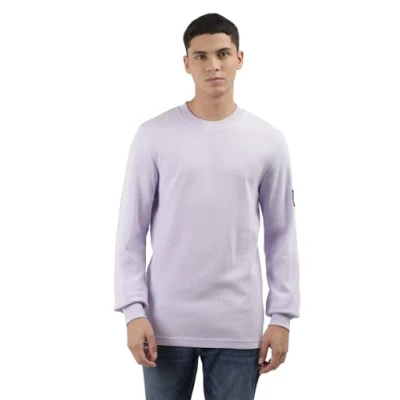 Imagen de Calvin Klein Jeans Badge Waffle Ls Tee J30j323485 Camiseta de Punto, Morado (Pastel Lilac), XXS Hombre