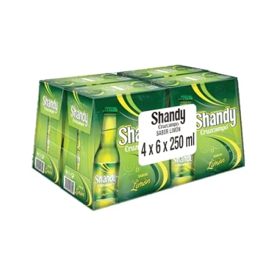 Imagen de Cruzcampo Shandy Cerveza Limón Caja 4 Pack botella, 6 x 25cl