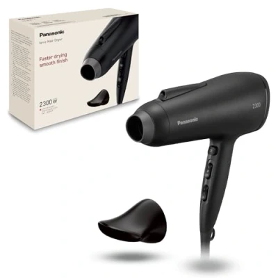 Imagen de Panasonic EH NE85 K825 Secador de Pelo Iónico Secado Rápido con Difusor, Boquillas Concentradoras y Air Boost, Protección Contra El Calor, Tecnología Iones, 2300 W, Filtro Fácil Limpieza, Negro