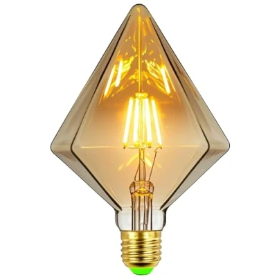 Imagen de TIANFAN Bombillas Led Vintage 4W blanco cálido 2500Kelvin gran globo bombilla de cristal 220/240V tornillo Edison E27 Base especial decorativa G125 (Pyramid)