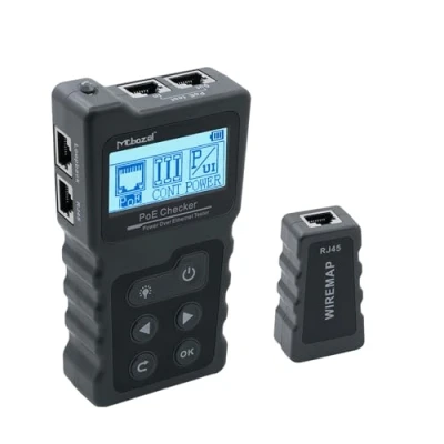 Imagen de Mcbazel Probador de Red RJ45 con Pantalla LCD, DC Power &amp; Switch Loop back Test Poe Checker Rastreador Cable el Ethernet Kit Herramientas