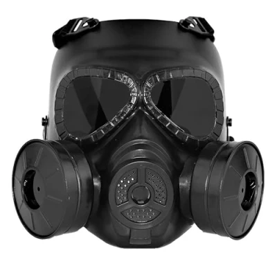 Imagen de Máscara de Paintball, táctica Estilo Gas simulado Cara Completa Calavera CS con Doble Ventilador Turbo para Cosplay Juego Guerra Halloween Mascarada