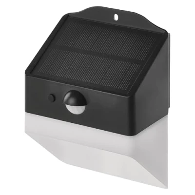 Imagen de EMOS Lámpara solar LED LUNIS para exterior con detector de movimiento Aplique gancho casa/jardín Alcance del sensor 6m/120 2 modos luz, brillo máx. 220 lm, blanco neutro