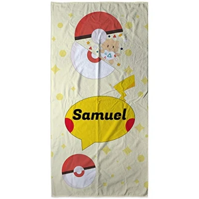 Imagen de LolaPix Toalla Personalizada. Regalos Personalizados. de Playa. Personalizada con Nombre. Varios diseños. Pika