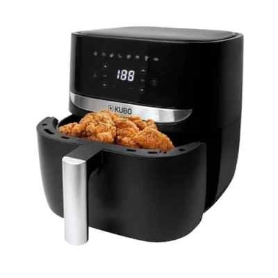 Imagen de Kubo Freidora de aire Temperatura Regulable hasta 200 C Digital Temporizador 60 Minutos Antiadherente Potencia: 1700 W Capacidad: 5,7L Acabado: Acero Inox y Negro