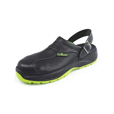 Imagen de EuroRoutier Premium Fenix Negro Cuero Genuino, Zuecos, Zapatillas de Seguridad Certificado SB+A+E+FO+SRC, Color (Numeric_48)