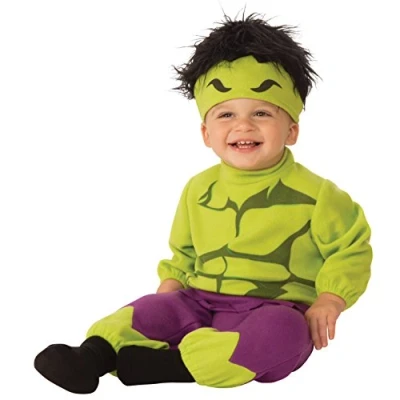 Imagen de RUBIES Disfraz Hulk Preschool para bebés, Jumpsuit y gorro, Talla 6 a 12 meses, Oficial Marvel Halloween, Carnaval, Cumpleaños, Navidad
