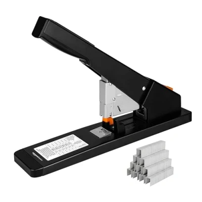 Imagen de Amazon Basics Grapadora potente, 210 hojas, Negro