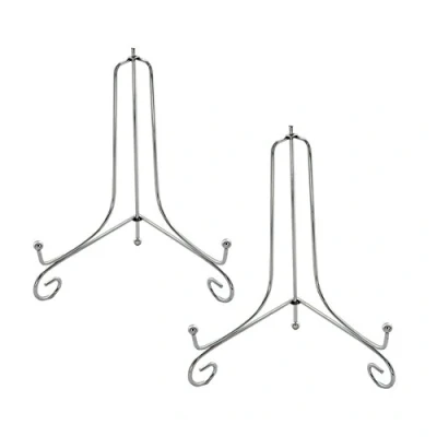 Imagen de Tincogo Plata (2 Piezas) Hierro Pantalla Soporte Caballete para Libros de Cocina, Fotos, Platos Decorativos,Bowl,Placas, Tablets,8 Pulgadas