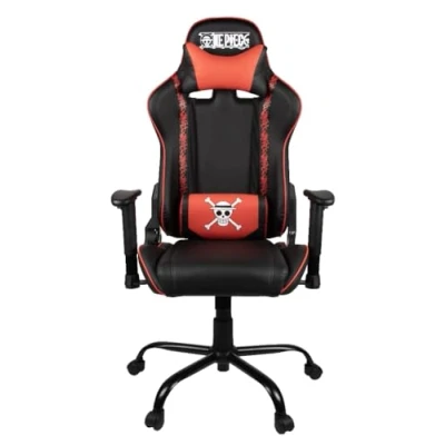 Imagen de Konix One Piece Chaise de bureau gaming Inclinaison siège 150 Cuir polyuréthane Coussin lombaires et cervicaux réglable Appui tête Noir