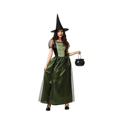 Imagen de Atosa disfraz bruja verde con sombrero mujer adulto XS
