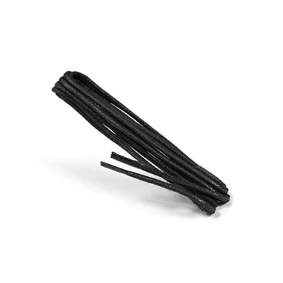 Imagen de Kaps Cordones Finos Redondos Encerados, de Calidad 2 mm 100% Algodón para Calzado Casual y Moda, 1 par (60 cm 24 pulgadas 3 a 4 pares ojales / 91 Negro)