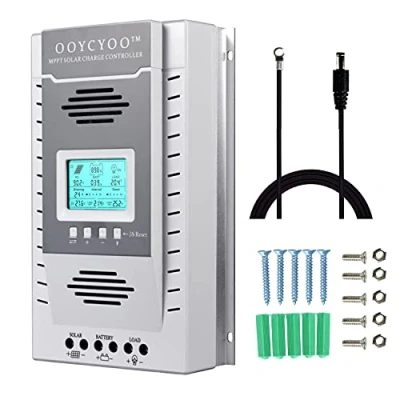 Imagen de OOYCYOO MPPT 80A Controlador de Carga Solar 12V 24V Automático, Regulador con LCD Pantalla puertos USB, Entrada FV máxima 100 V,Apto muchos plomo ácido y litio Baterías