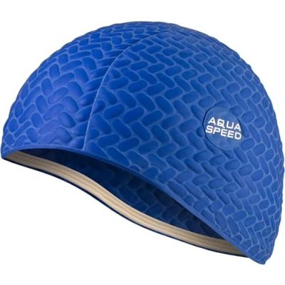 Imagen de Aqua Speed Gorra de natación baño Deportes Entrenamiento Pelo Largo látex Bombastic Tic TAC 10 / Marina