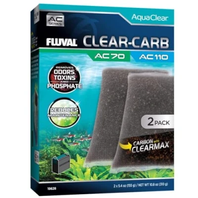 Imagen de Fluval Clear Carbón para Filtro Mochila Acuario AquaClear AC70/AC110, 1 pc