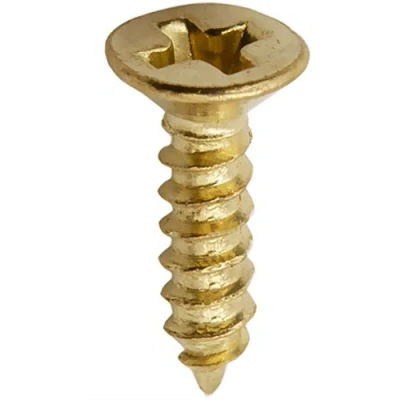 Imagen de FUXXER® Juego de 100 tornillos para madera aspecto envejecido, latón o bronce tornillo avellanado y huella cruciforme, autorroscantes 2 x 6 mm/8 mm/10 mm 3 12