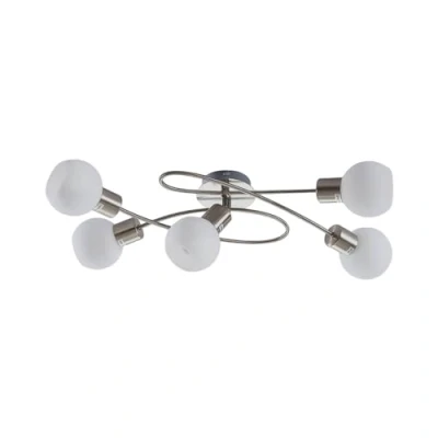 Imagen de Lámpara de techo Lindby Elaina, 65 cm, 5 luces, níquel, cristal, E14