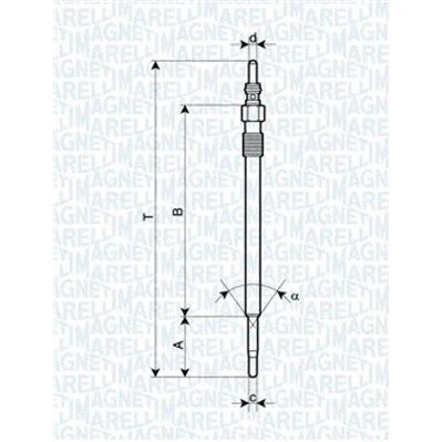 Imagen de MAGNETI MARELLI 062900030304 Bujía de precalentamiento 11V 10A M9X1 OPEL: Zafira B, Astra H Hatchback, Vectra C Berlina, ALFA ROMEO: 159 147