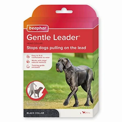 Imagen de Beaphar Gentle Leader Collar Adiestramiento Anti Tirones de Correa Efecto inmediato Avalado por adiestradores Perro Grande Negro