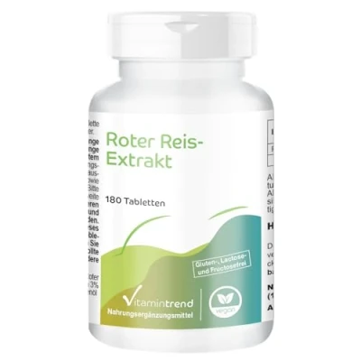 Imagen de Levadura de arroz rojo Bote para 6 MESES 2,95mg monacolina K 180 comprimidos Ayuda a conseguir niveles normales colesterol Vitamintrend®