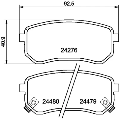 Imagen de HELLA 8DB 355 006 581 Juego de pastillas freno con avisador acústico desgaste KIA: Picanto II, I, HYUNDAI: i10 II Berlina