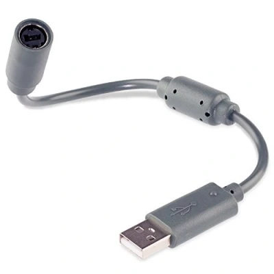 Imagen de Cable USB Breakaway para Microsoft Xbox 360, adaptador de controlador gamepad PC (gris)
