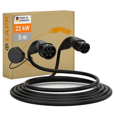 Imagen de LAPP Mobility Helix EV Cable de Carga Tipo 2, 7,4 kW/Autorretráctil / 32 A/Monofásico/Cable para Coches eléctricos/Modo 3 5m