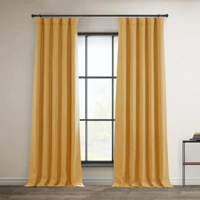 Imagen de HPD Half Price Drapes BOCH LN18518 108 Cortinas de Lino sintético para oscurecer la habitación, 50 x Pulgadas, Color Dorado Diente león