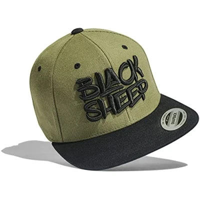 Imagen de Gorra de béisbol: Black Sheep Oveja Negra Flexfit Classic Snapback Basecap con Bordado 3D Cap Regalo s Hombre y Mujer Gorro Tapa Hip Hop Rap Gángster (Verde)