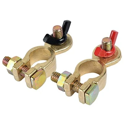 Imagen de GTIWUNG 1Pair Liberación Rápida Bornes de Batería, Conectores Batería con Tuerca Ala, Abrazaderas los Terminales la Coche Conector Fast
