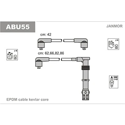 Imagen de JANMOR ABU55 Juego de Cables Encendido SEAT: TOLEDO 1, Ibiza 2, Córdoba I Berlina