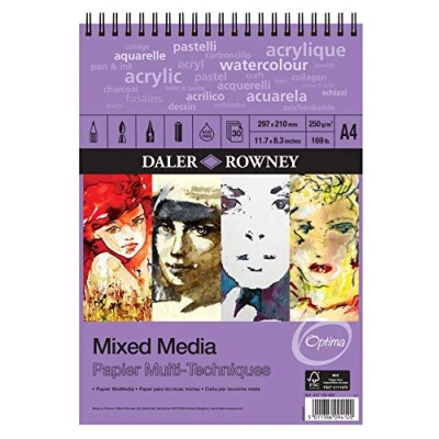 Imagen de Daler Rowney Optima Bloc Espiral Técnicas Mixtas A4 250G 30 hojas