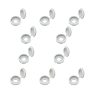 Imagen de Tapas de Cubierta Tornillo con Bisagras, 10 Pcs Cubiertas a Presión Plegable, Plástico Bisagras para Tornillos, Abatibles Arandelas, Muebles, Carpintería