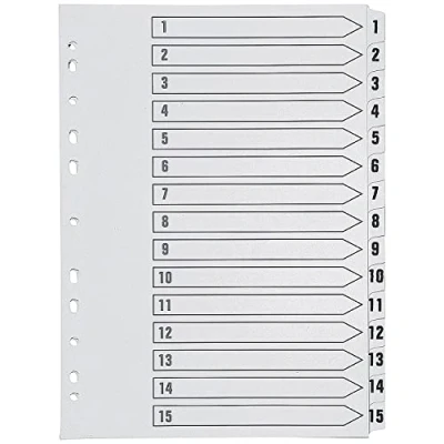 Imagen de Q Connect Index Etiquetas separadoras numeradas (1 15), blanco