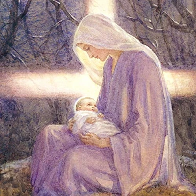 Imagen de Paquete de 8 tarjetas Navidad (ALM ALCX0487) Madonna y niño impresionantes religiosas la Galería Almanac se vende en ayuda Marie Curie