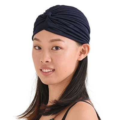 Imagen de Casualbox Twist Plisado Cabeza Envolver Turbante Gorra Adivino Sombrero Retro Vintage Azul Marino