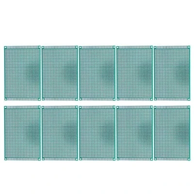 Imagen de Tablero de prototipos doble cara 10 piezas 8x12 cm, placa circuito electrónico proyecto soldadura fibra vidrio estañada, placas circuitos impresos universales
