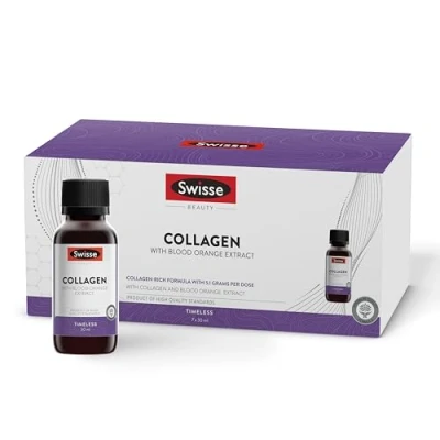 Imagen de SWISSE Collagen Suplemento Colágeno Hidrolizado Puro 5.1 gr por Dosis para Beber, Complemento Líquido Timeless Favorece Elasticidad y Luminosidad Piel, Reduce Aparición Arrugas, 7x30ml Made in Italy