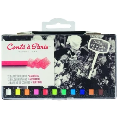 Imagen de Conté à Paris Set de 12 carrés multicolor, caja plástico