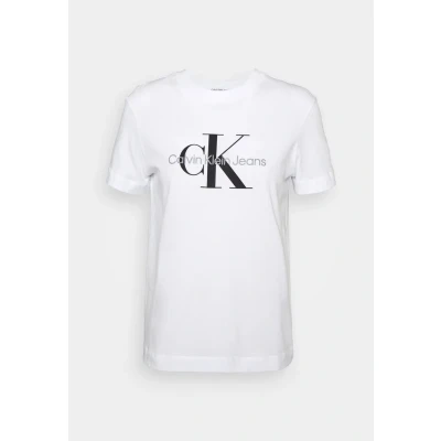 Imagen de Calvin Klein Jeans CORE Monogram Regular Camiseta estampada, Mujer, Talla: XXS, Bright white