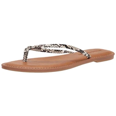 Imagen de Amazon Essentials Chancleta Mujer, Negro Blanco Estampado de Serpiente, 39 EU