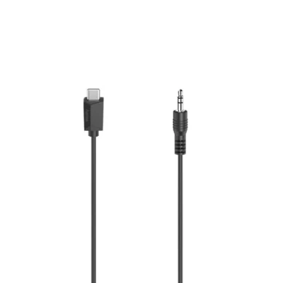 Imagen de Cable de audio Hama 00200729, 0.75 m, USB C, Jack 3.5 mm, Transmisión HiFi, Negro