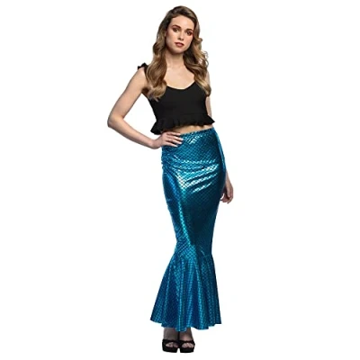 Imagen de Boland 51032 falda de sirena, talla M, con motivo escamas, disfraces mujer, disfraz sirena para carnaval, fiesta temática y JGA