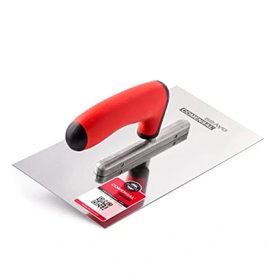 Imagen de COMENSAL® Llana Rectangular Plana de Acero Inoxidable Paleta Espátula Alisar Mango Ergonomic Made in EU 270 x 130 mm